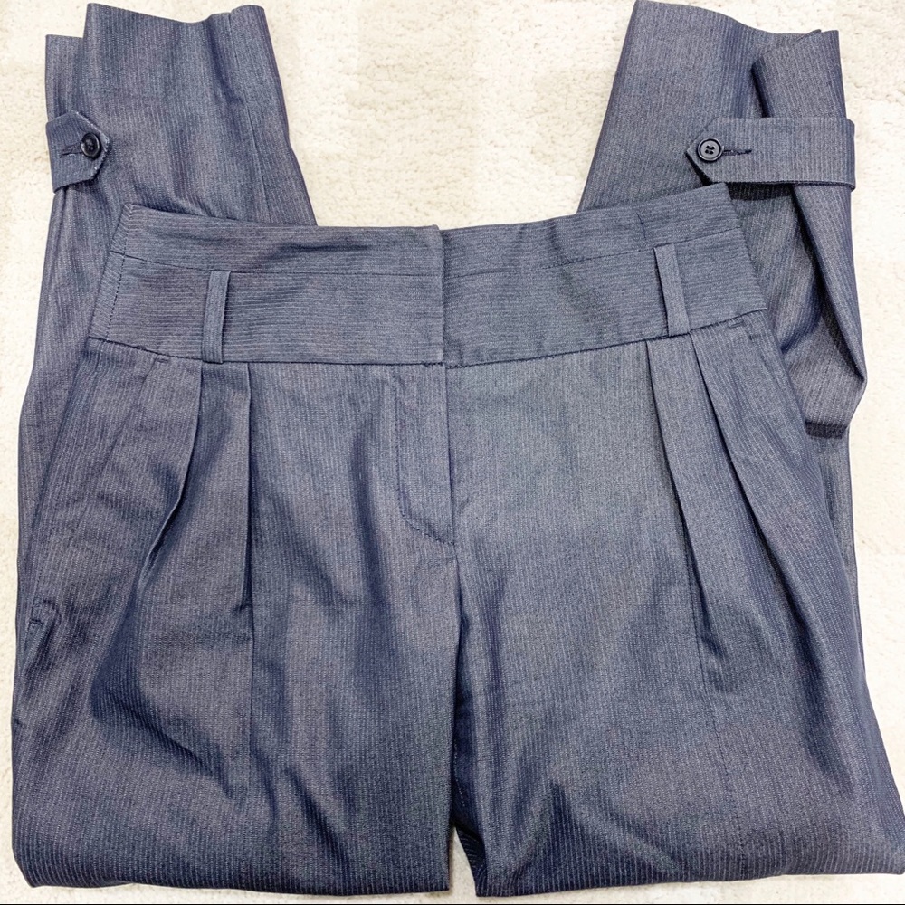 Reiss grey striped trouser crop pants Sz 4 - Picture 1 of 7